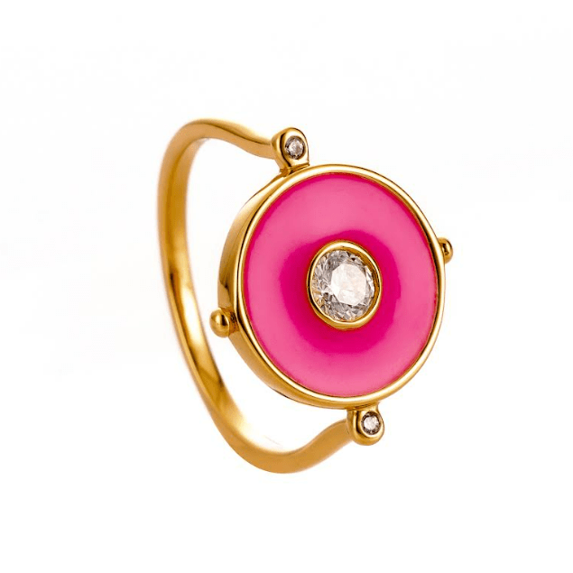 Lucienne Enamel Ring - Pink - Gottohaveitfashion