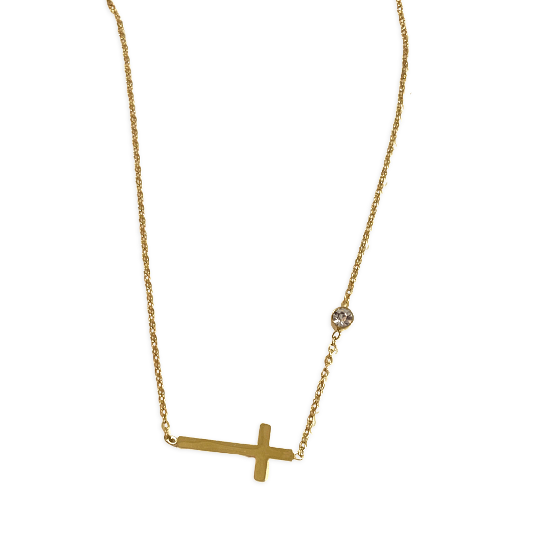 Faith Sideways Cross Necklace - AMD COLLECTIVE