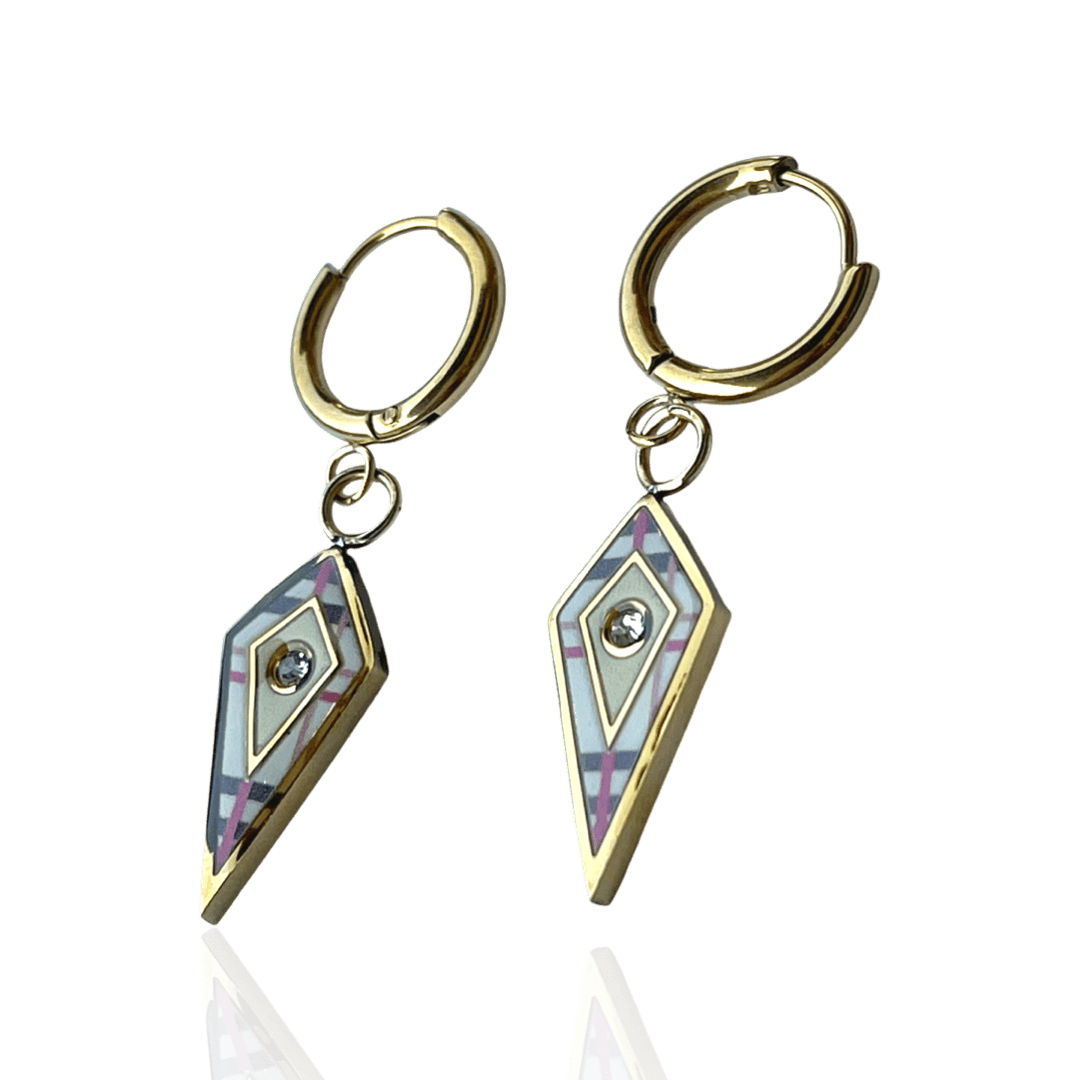 Preppy Plaid Diamond Earrings - AMD COLLECTIVE