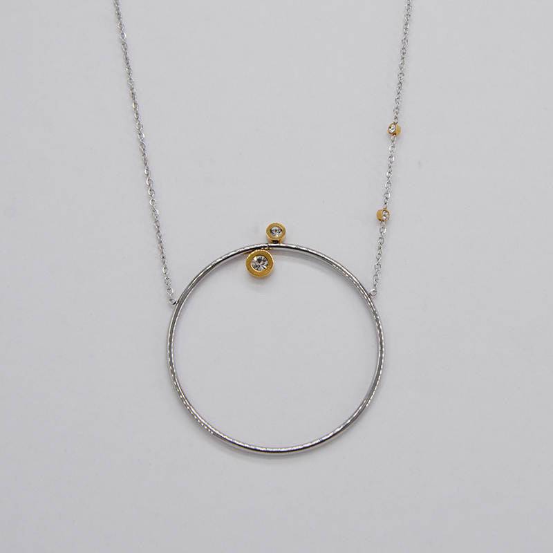 What Goes Around Circle Necklace - Silver - AMD COLLECTIVE