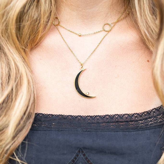 Glam Your Style with the Crescent Necklace - Sparkle and Versatility! – AMD  COLLECTIVE