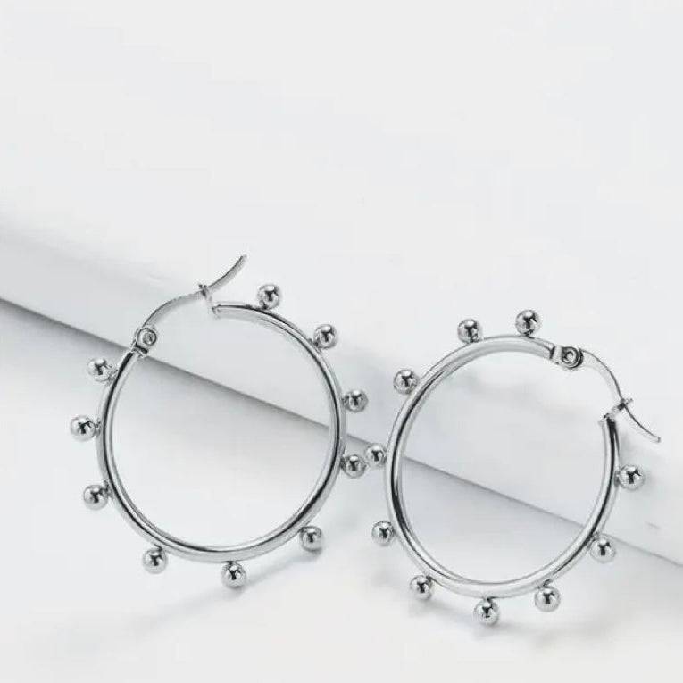 Dotti Dotted Silver Hoop Earrings - AMD COLLECTIVE