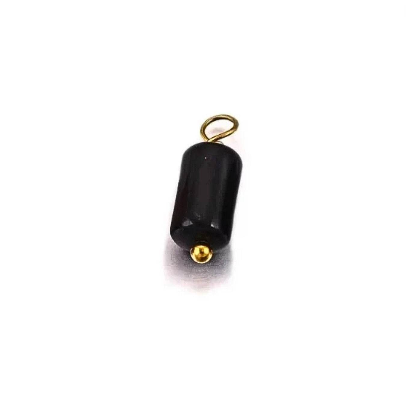 Black Obsidian Tube Charm - 10mm