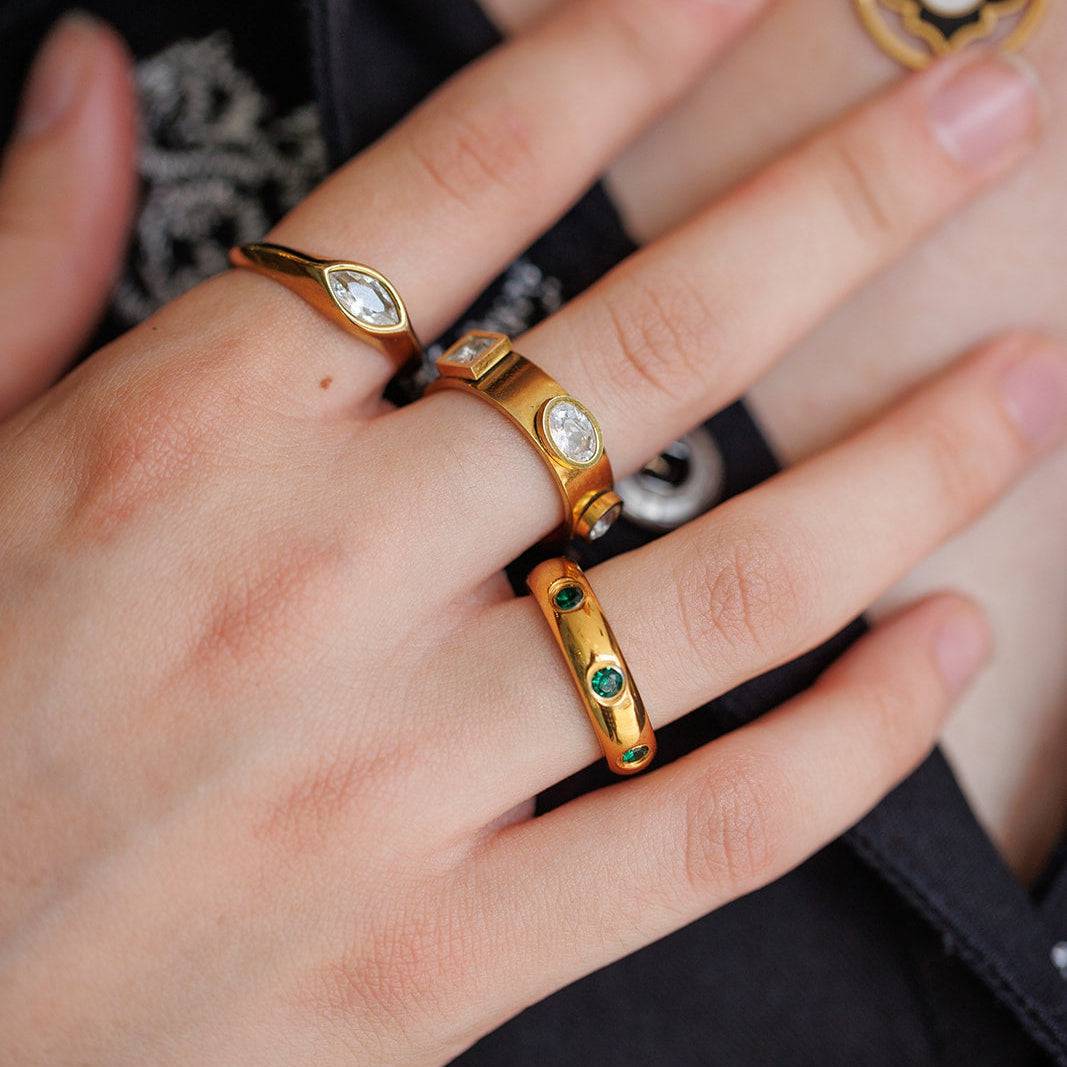 April Gold Stacking Ring - AMD COLLECTIVE