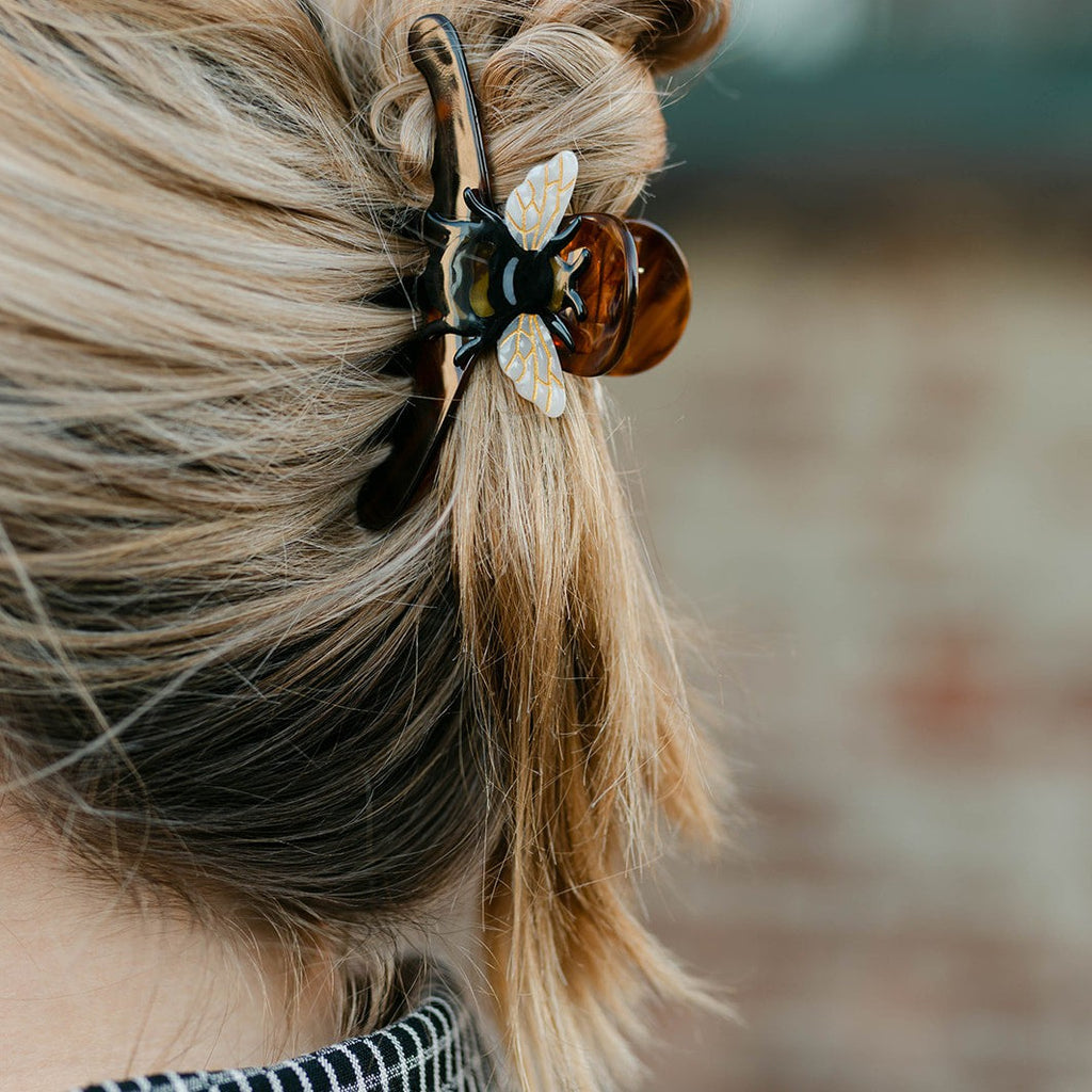 2pc retro-style bee hair clips Amazon.com : CAIRIAC Honeycomb Hair Clips Slide Hairpins  main image 2