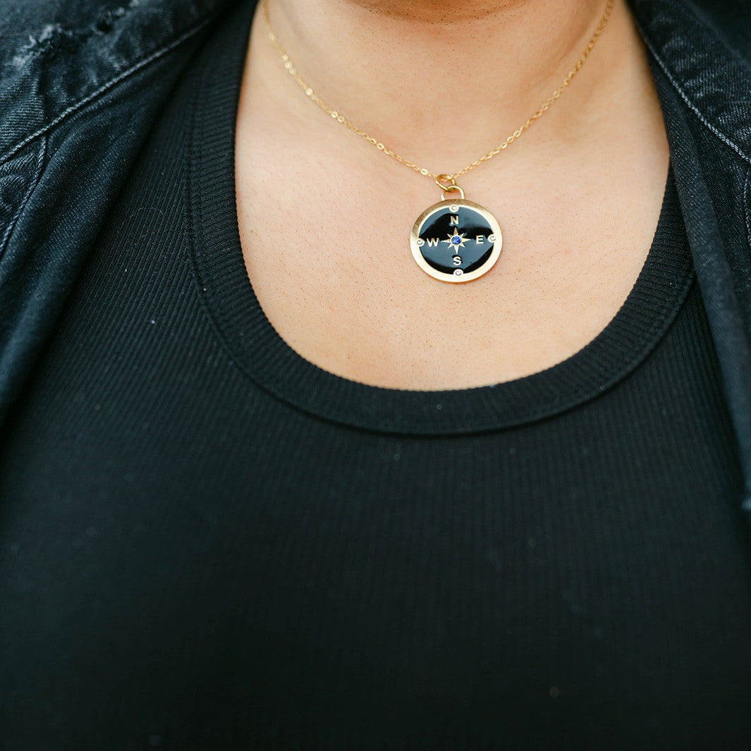 Enamel Compass Necklace - AMD COLLECTIVE