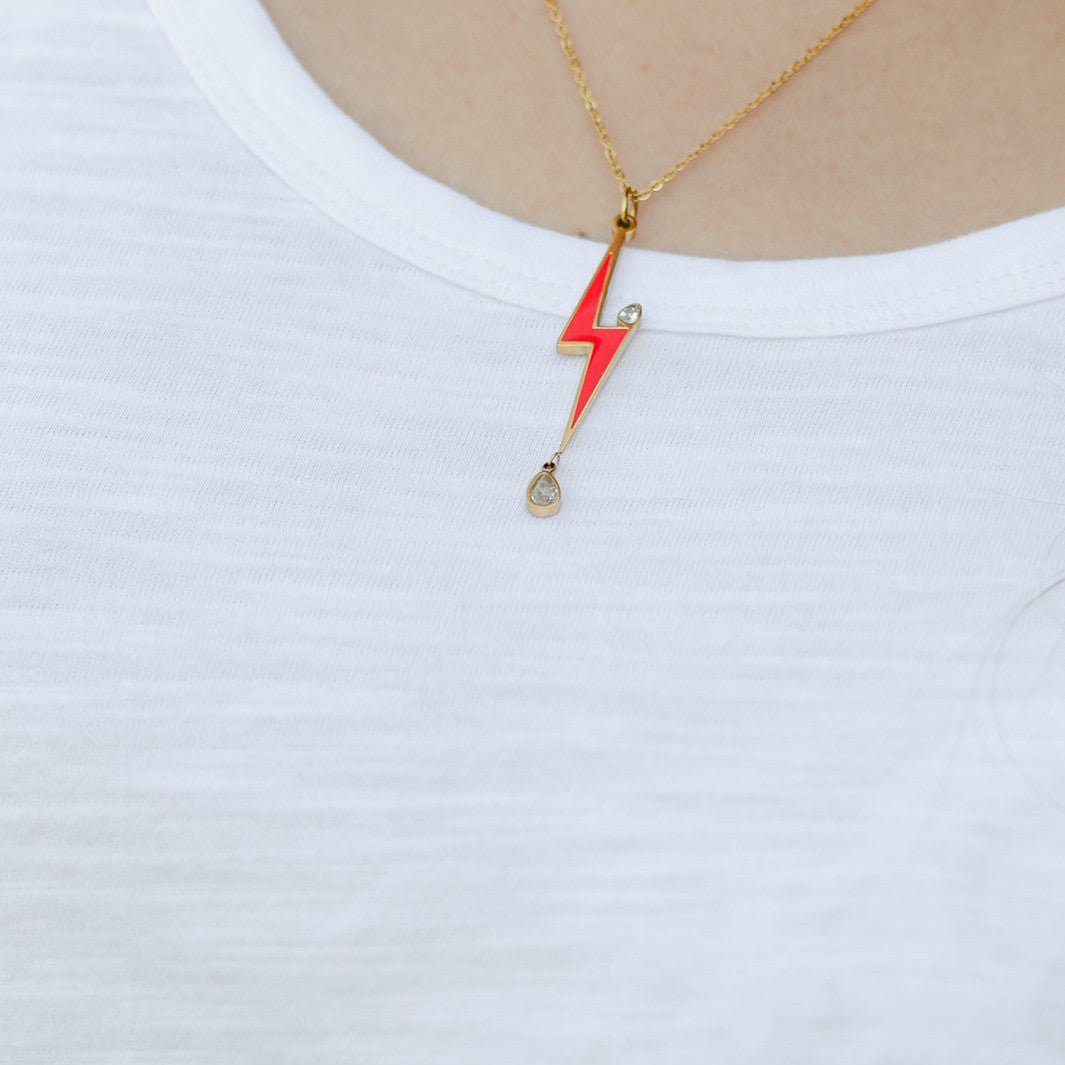 Lightning Bolt Charm Necklace - AMD COLLECTIVE