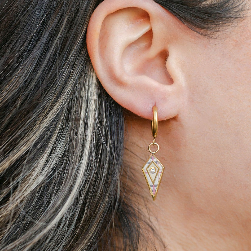 Preppy Plaid Diamond Earrings