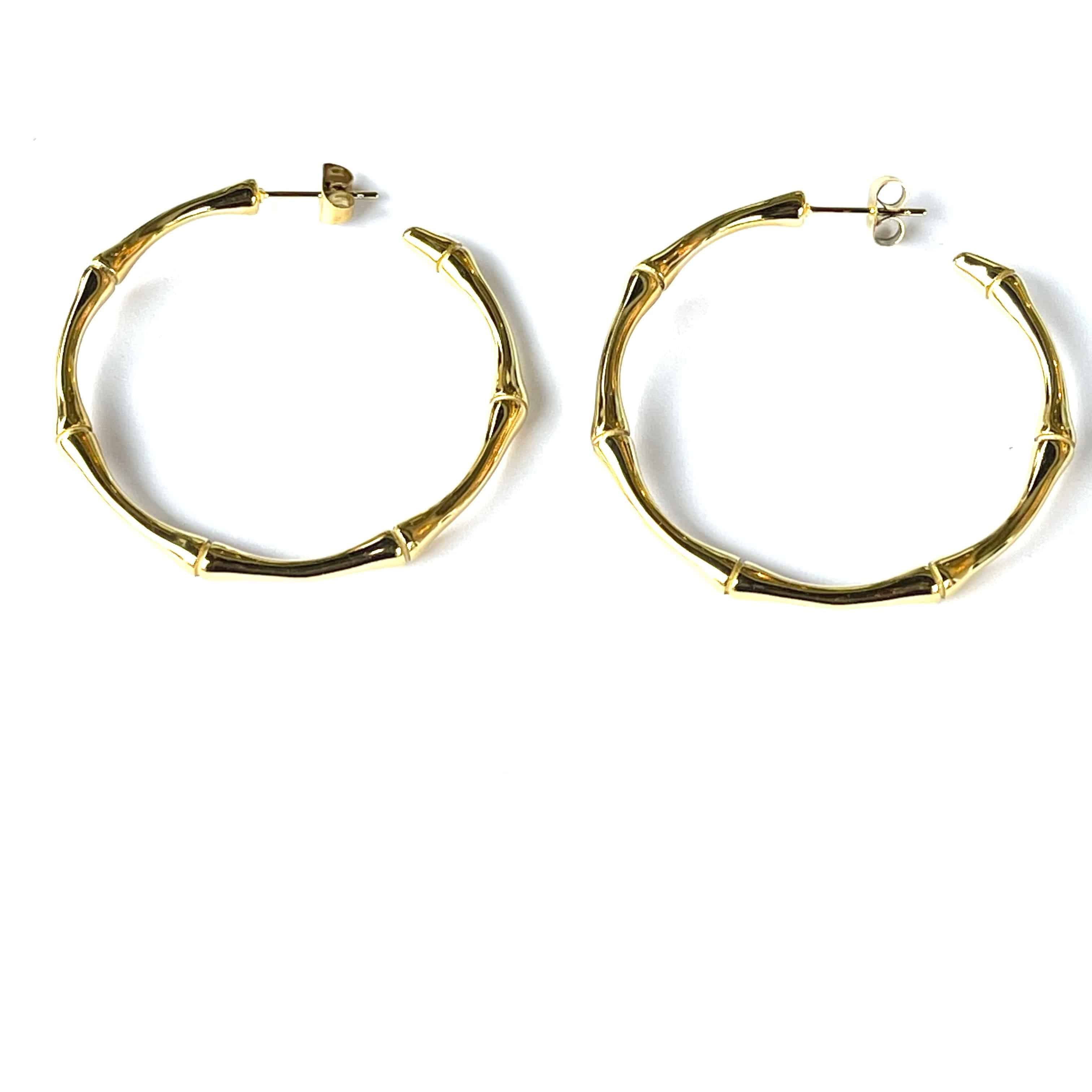 Bamboo Gold Hoop Earrings - Gottohaveitfashion