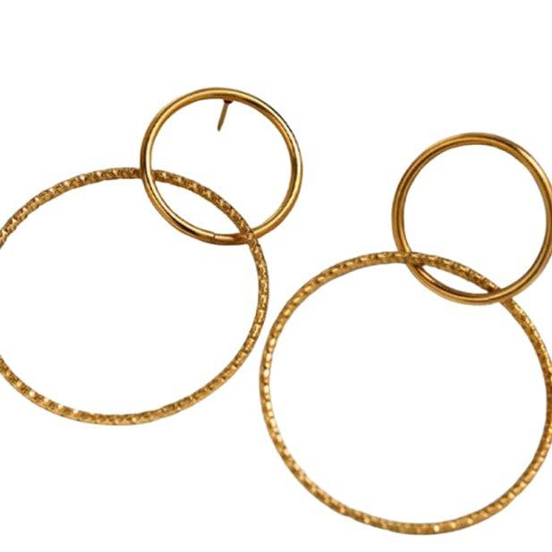 Gold Circle Drop Earrings - Gottohaveitfashion