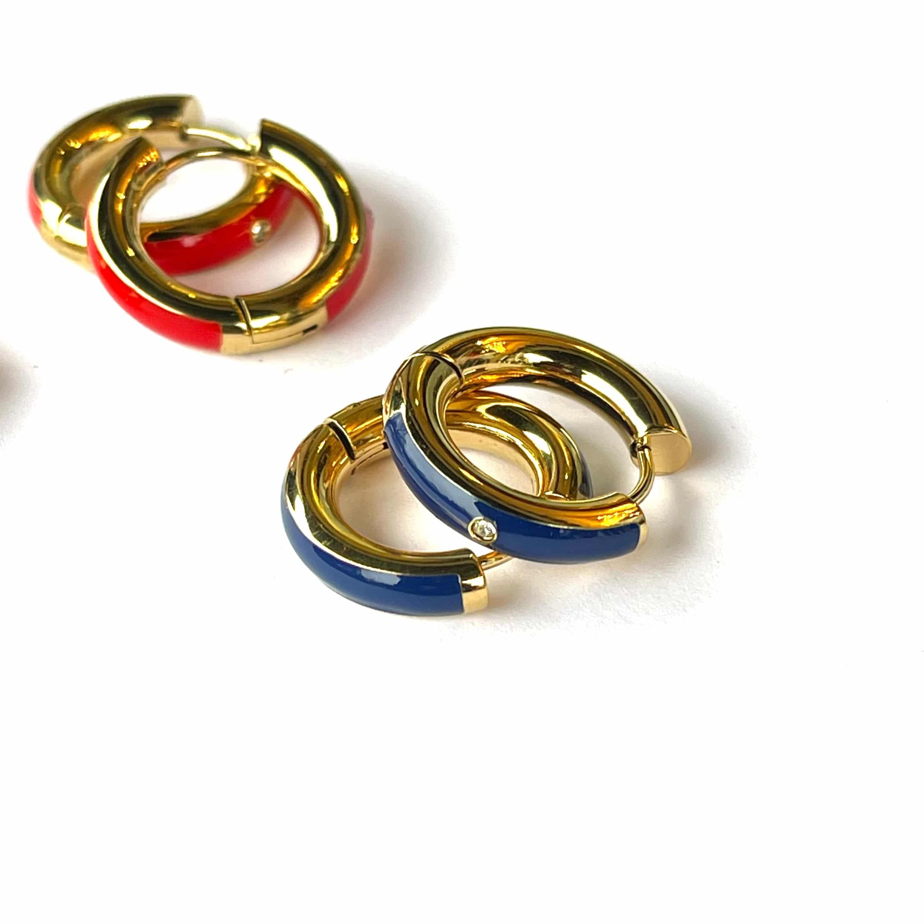 Small Enamel Hoops - Gottohaveitfashion