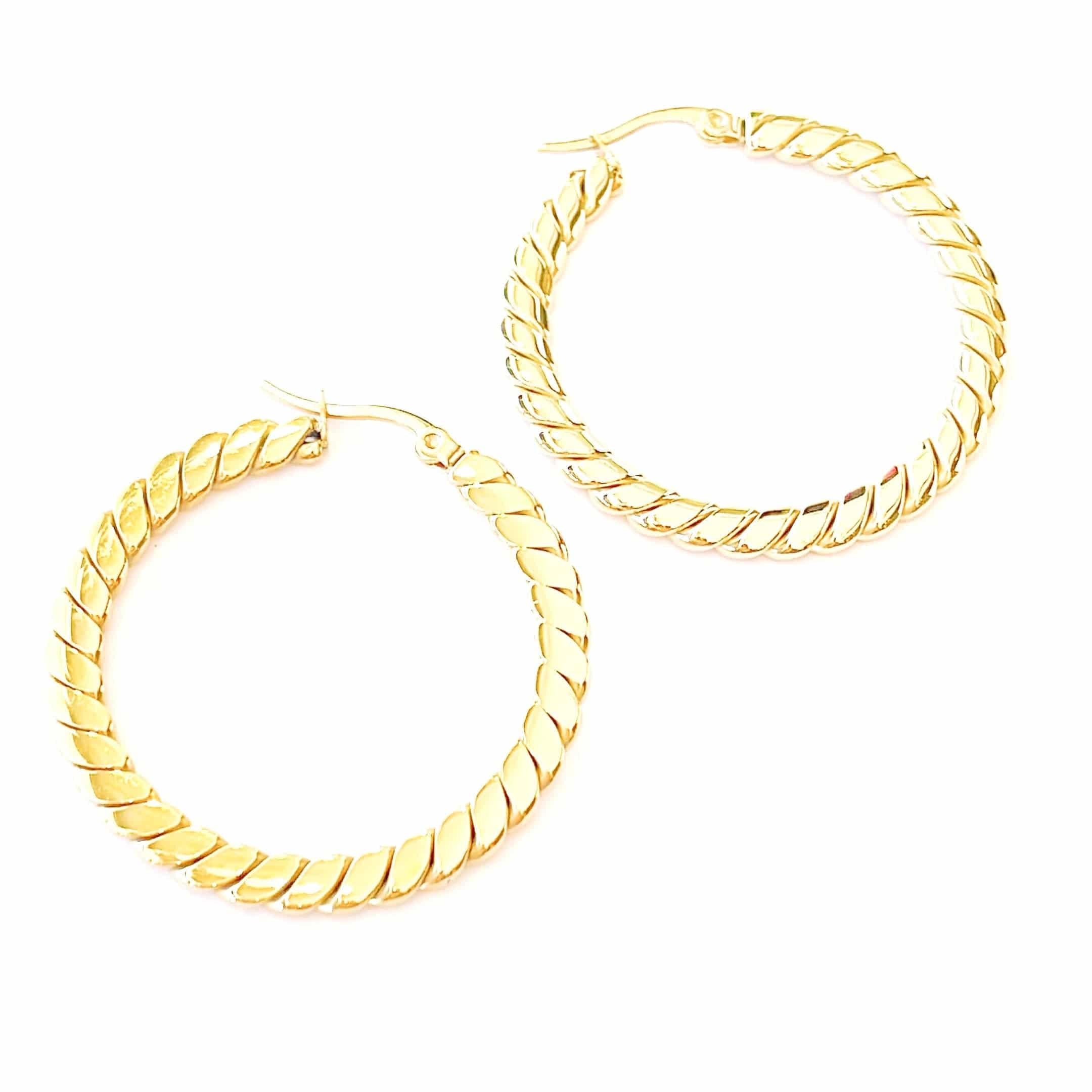 Gold Twisted Hoop Earrings - Gottohaveitfashion