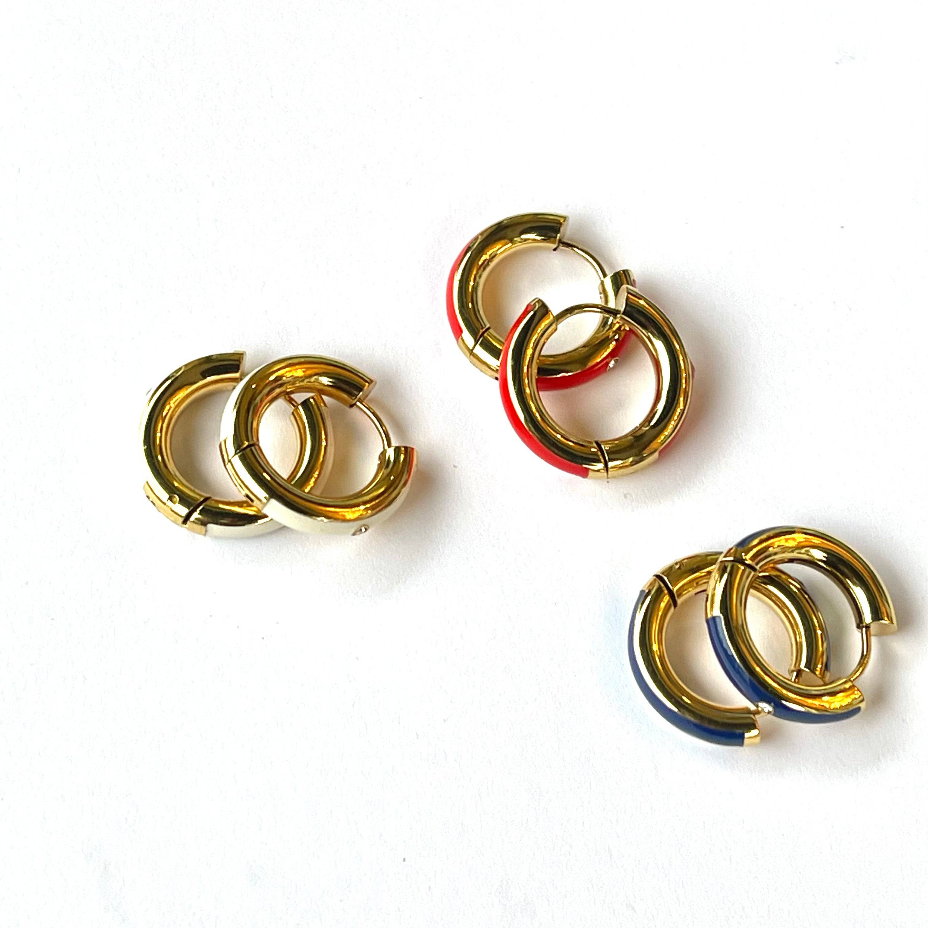 Small Enamel Hoops - Gottohaveitfashion