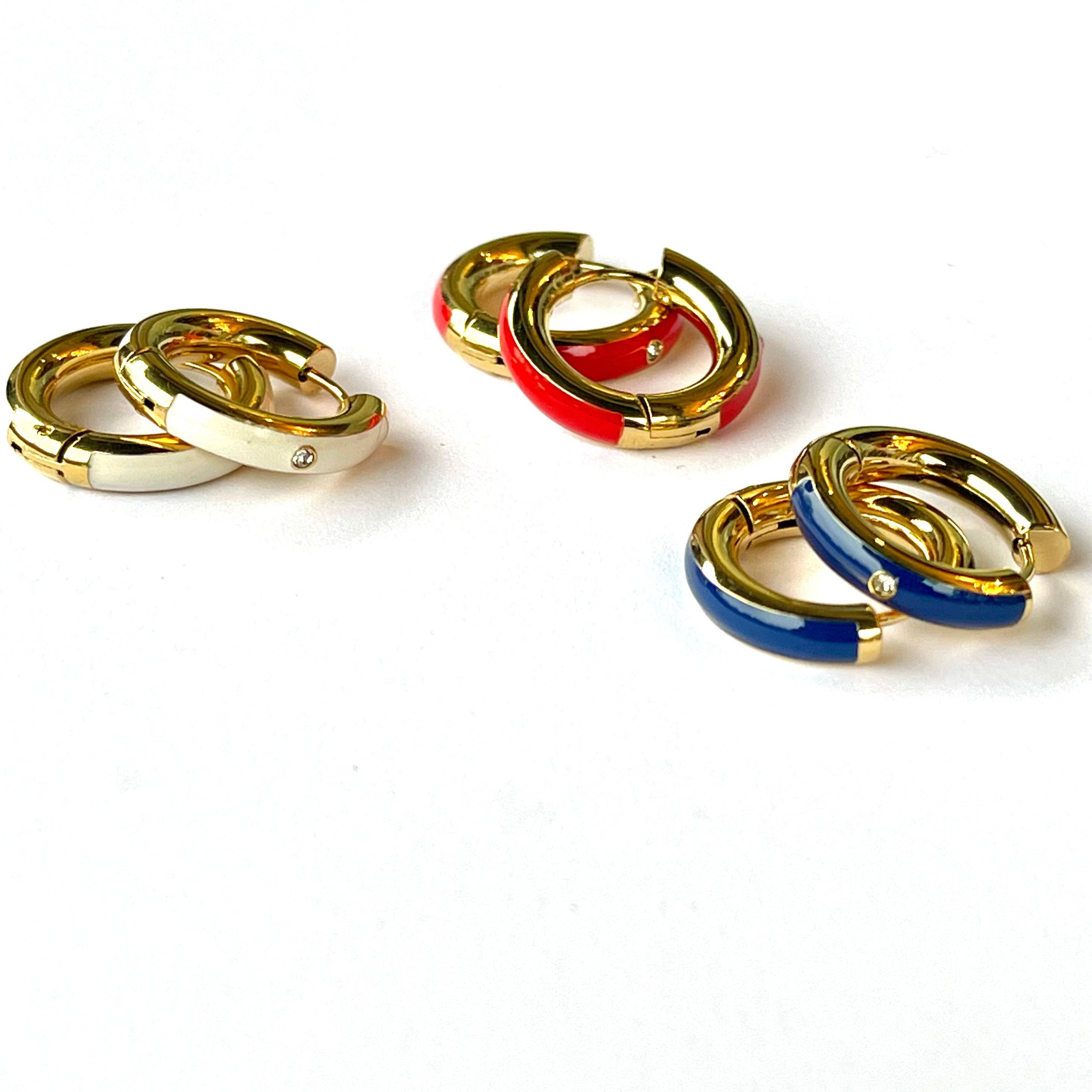 Small Enamel Hoops - Gottohaveitfashion