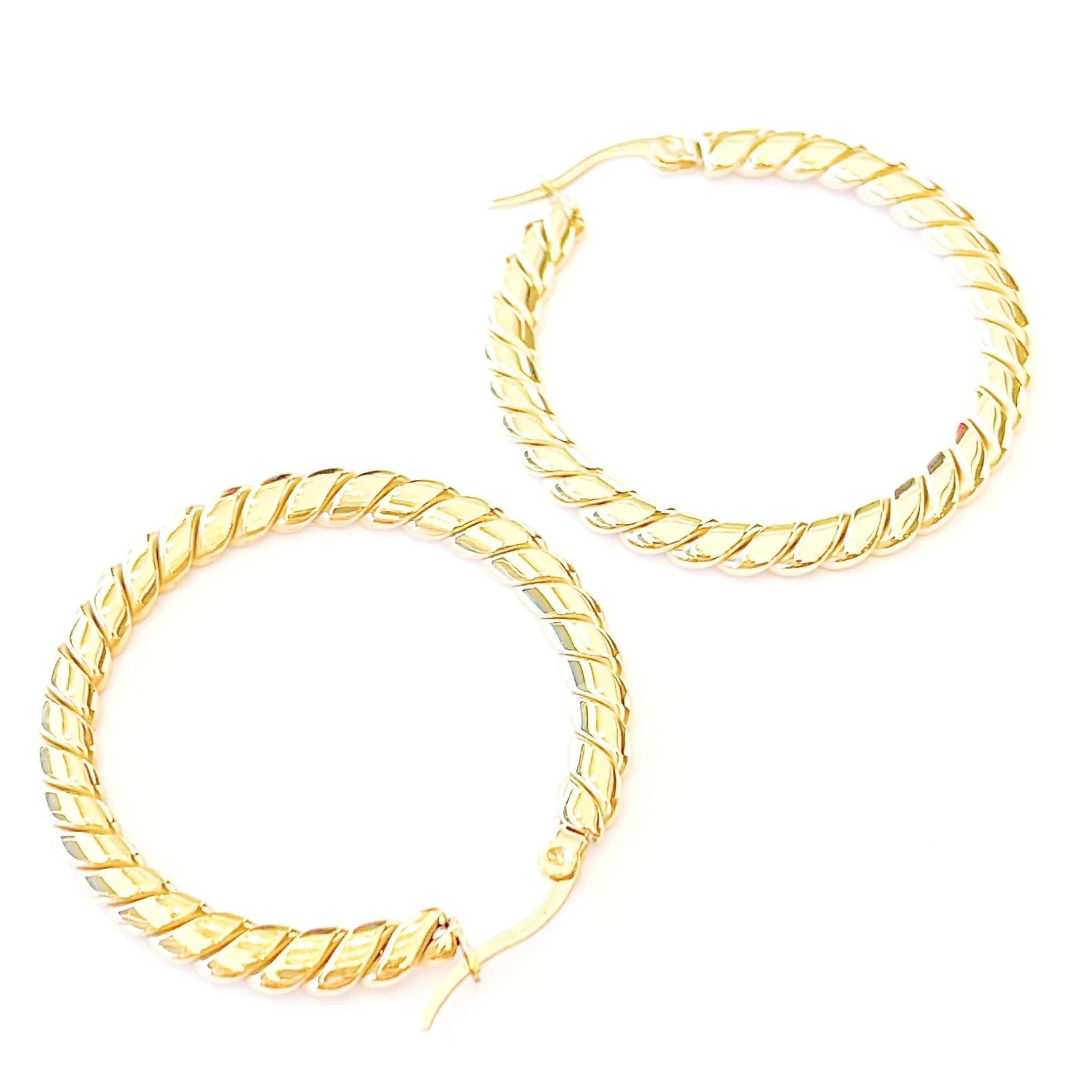 Gold Twisted Hoop Earrings - Gottohaveitfashion
