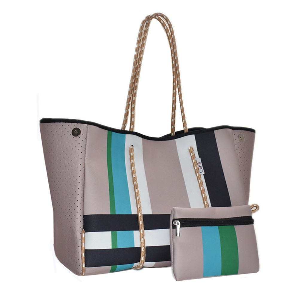 Plaid Print Neoprene Tote - The Melissa Bag - Gottohaveitfashion