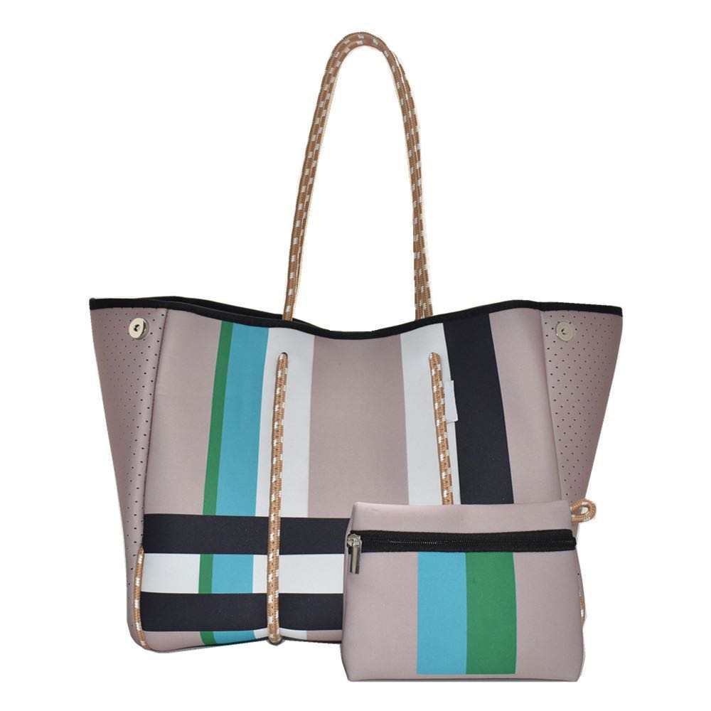 Plaid Print Neoprene Tote - The Melissa Bag - Gottohaveitfashion